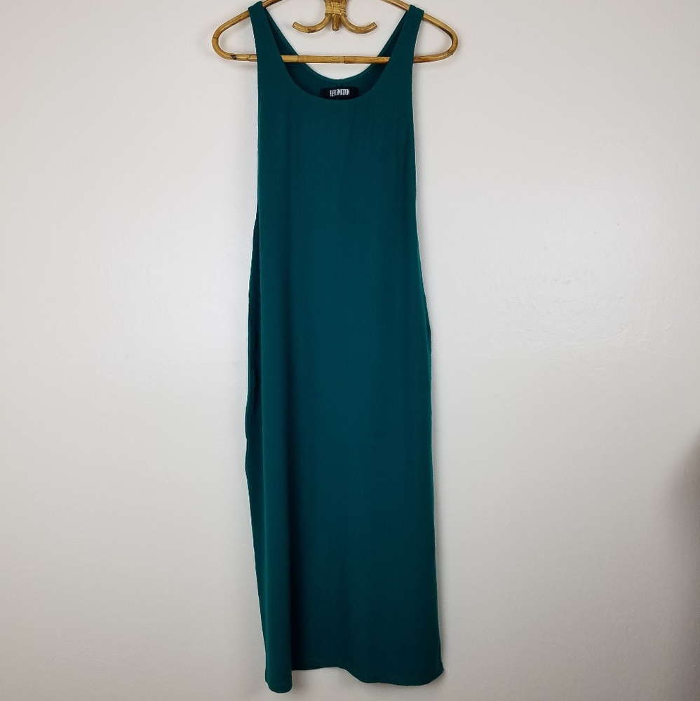 Reformation Ribbed Maxi Sheath Dress Teal Medium